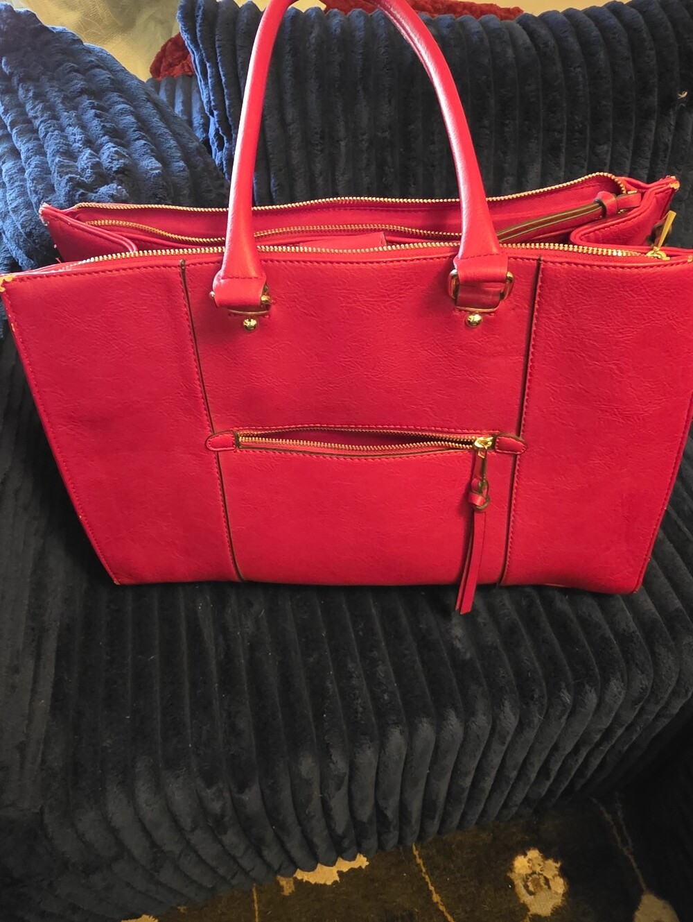 Classic Structured Tote Bag RED